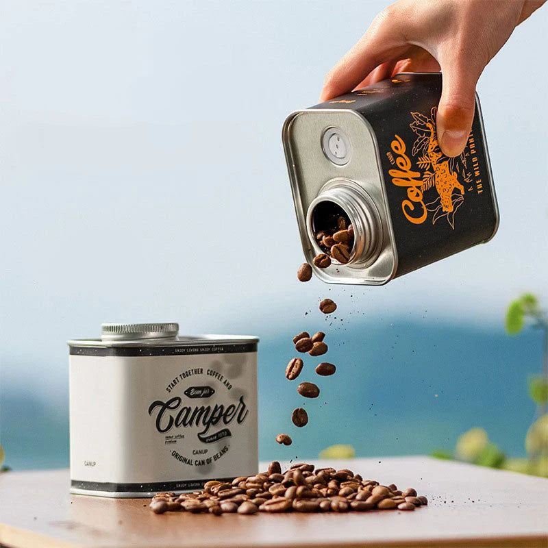 Screw Lid Metal Degassing Valve 250g Wholesale Empty Iron Coffee Bean Oil Cans Tin Coffee Can Sealer with Valve
