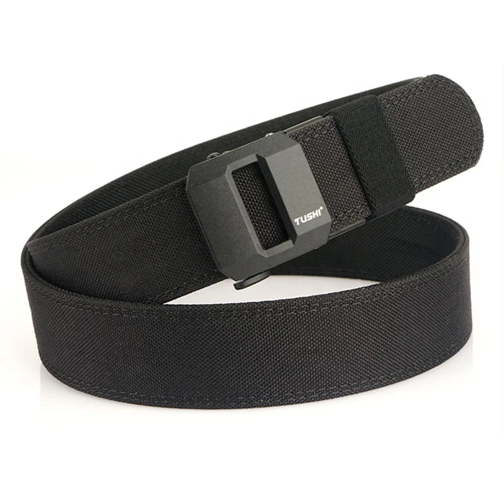 Wholesale 1100D Bilayer Nylon Fabric Belt Heavy Duty Automatic Metal Alloy Reinforced Tactical Utility Braid Belt Direct Factory