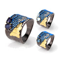 C8209 Abiding Jewelry the New Listing Landscape Natural Gemstone Couple Sterling Handmade Silver Ring
