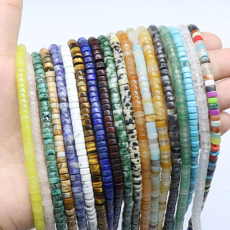 Round Natural Semi-precious Stone 2*4mm Abacus Beads Healing Crystal Beads for Women Men Bracelets Necklace