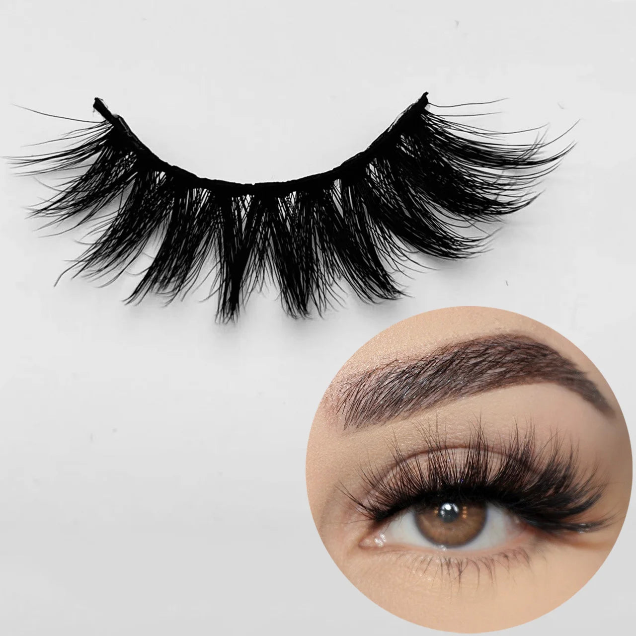 Wholesale D388N 3D Natural Faux Mink Lashes Full Strip 15mm 20mm Eyelash Vendor