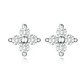 OAHLAN Fine Jewelry Round Cut Zircon 925 Sterling Silver Zircon Stud Earrings Flower Earrings for Women