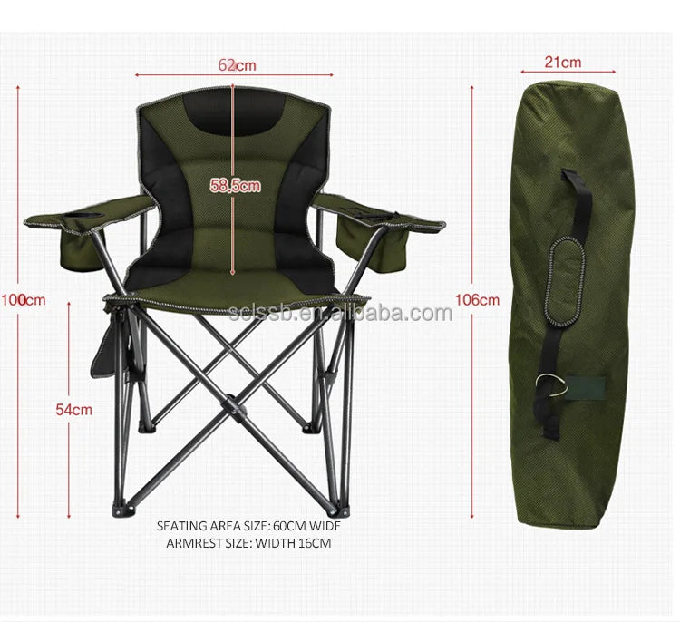 Outdoor Folding Chair Portable Beach Camp Chairs with Carry Bag for Campingfishing Beach Barbecues Picnic Party.
