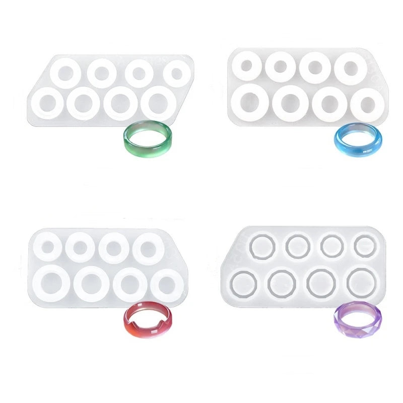 DM194 Different Size Flat Ring Holes Necklace Epoxy Resin Silicone Mold for DIY Material Jewelry Pendant Accessories Tools