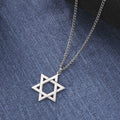 Star of David Hexagram Necklace for Men Women Israel Jewish Judaism Neck Chain Stainless Steel Jewelry