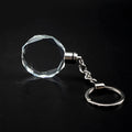 Factory Wholesale Blank Raw Crystal Glass Keychain Custom 3d logo Octagon Crystal Glass LED Lights Keychain With Gift Box