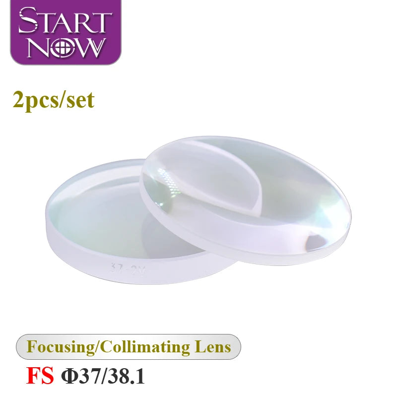 Startnow 2Pcs/set Laser Focus Collimator Focusing Lens 8-15KW D37 38.1 Fused Silica WSX Precitec Fiber Laser Engraving Machine