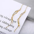 Fashion Simple Gold Plated Threader Dangle Stud Earrings Female Personalized Zircon Twist Shape Infinity Stud Earrings
