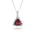 YBO S925 Sterling Silver Fine Jewelry New Design Natural Red Garnet Gemstone Necklaces Trendy Triangle Pendants Rhodium/Gold