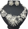 Wholesale Exaggerated Flower Pattern Pearl Necklace Women's Party Jewelry Set
