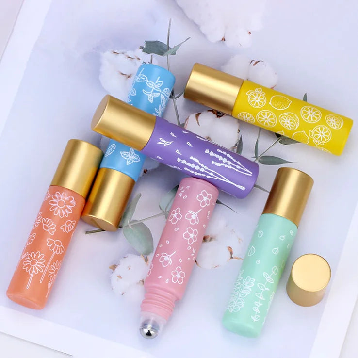 New Design Cosmetic Container Essential Oil Roll on Bottle 10ml Refillable Empty Glass Roller Perfume Bottle