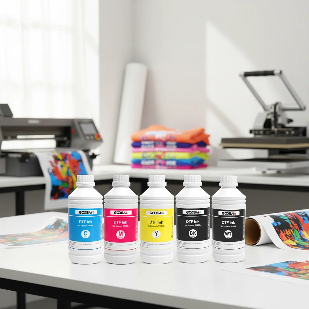 Waterproof Refill 1000ML 6 Color Set Textile Pigment Cmykw White DTF Ink for Epson L1800 L801 L805 L1300 4720 I 3200 Printer