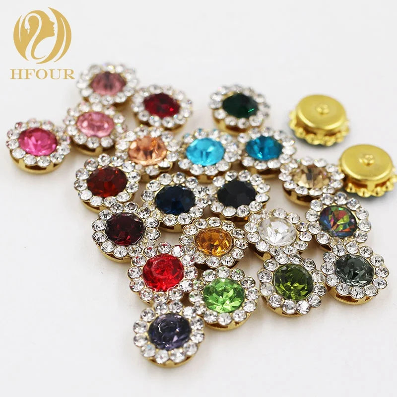 Wholesale Sun Flower Claw Setting Crystal Rhinestones for Shoes