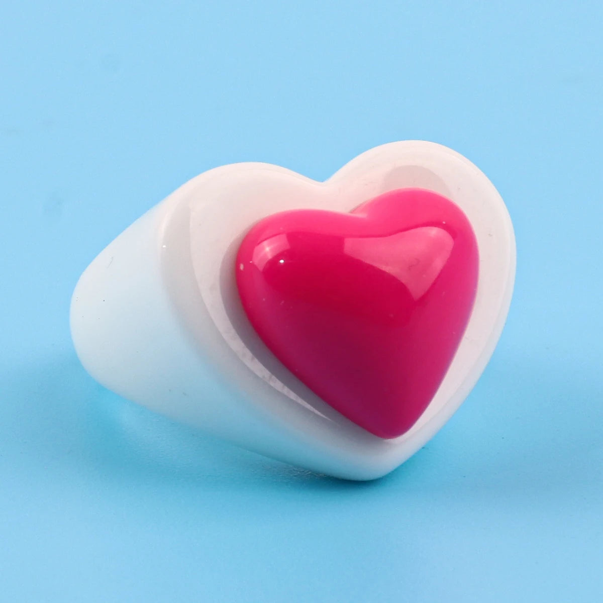 Y2K Cool Girl Resin Love Ring White Wedding Bands & Dragon Fruit Color Rings for Engagement Gifts Popular Street Jewelry
