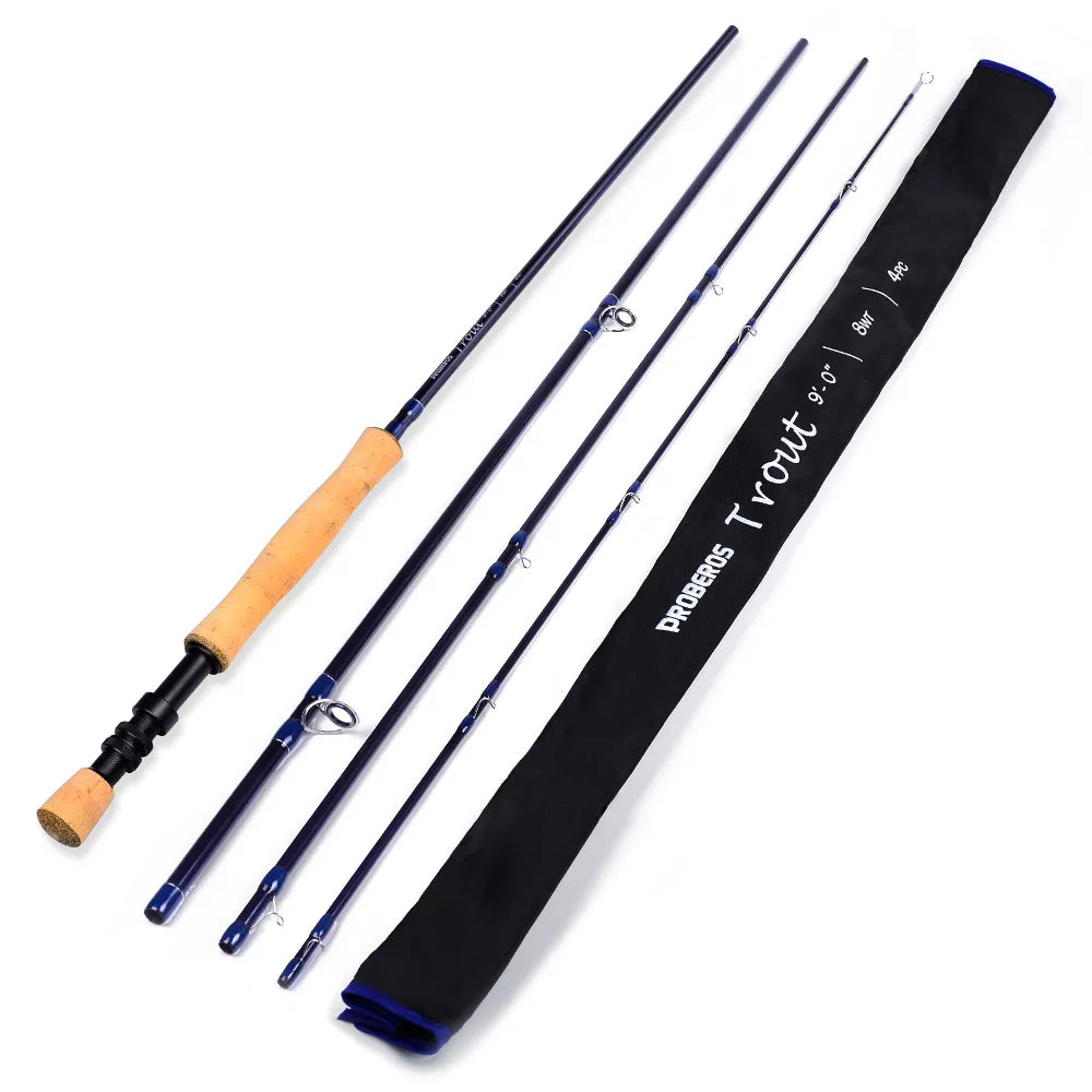 New 36T Carbon 9 Inches 6WT 8WT Ultra-Light Fly Fishing Rod 4 Section Cork Handle Blank Fast for River Lake Stream Fishing