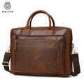 SCHLATUM New Designer Customized Logo Vintage Genuine Leather Men's Office Messenger Tote Laptop Business Bag