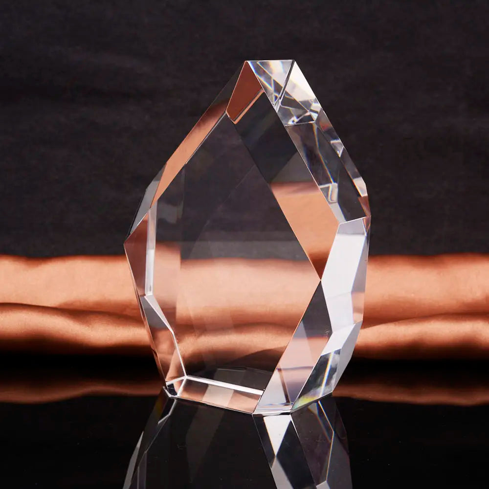 Business Gift K9 Blank Crystal Trophy Awards Custom Blank Crystal Peak Plaque Trophy