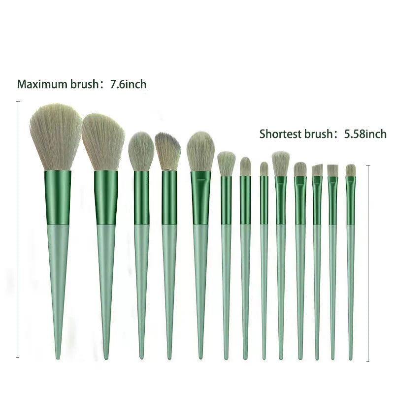 Professional Beautiful Wooden Handle Super Soft Vegetarian Face Makeup Brush Set Cruelty Free Eco-Friendly