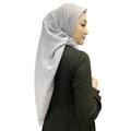 Customized Solid Color Pretty Premium Japanese Pure Cotton Voile Tudung Bawal Scarves Plain Muslim Woman Hijab Manufacturer