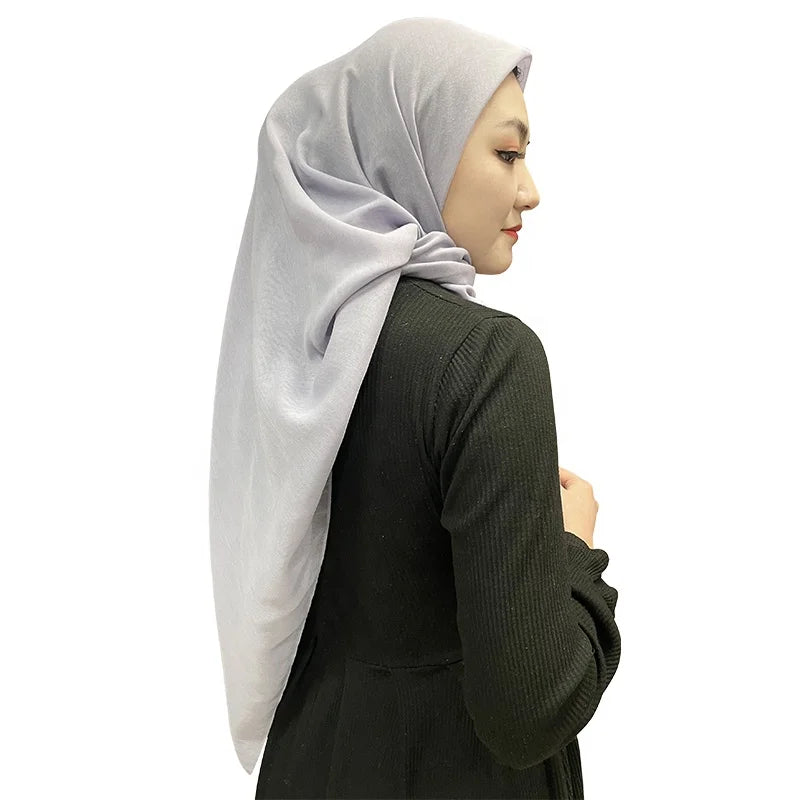 Customized Solid Color Pretty Premium Japanese Pure Cotton Voile Tudung Bawal Scarves Plain Muslim Woman Hijab Manufacturer