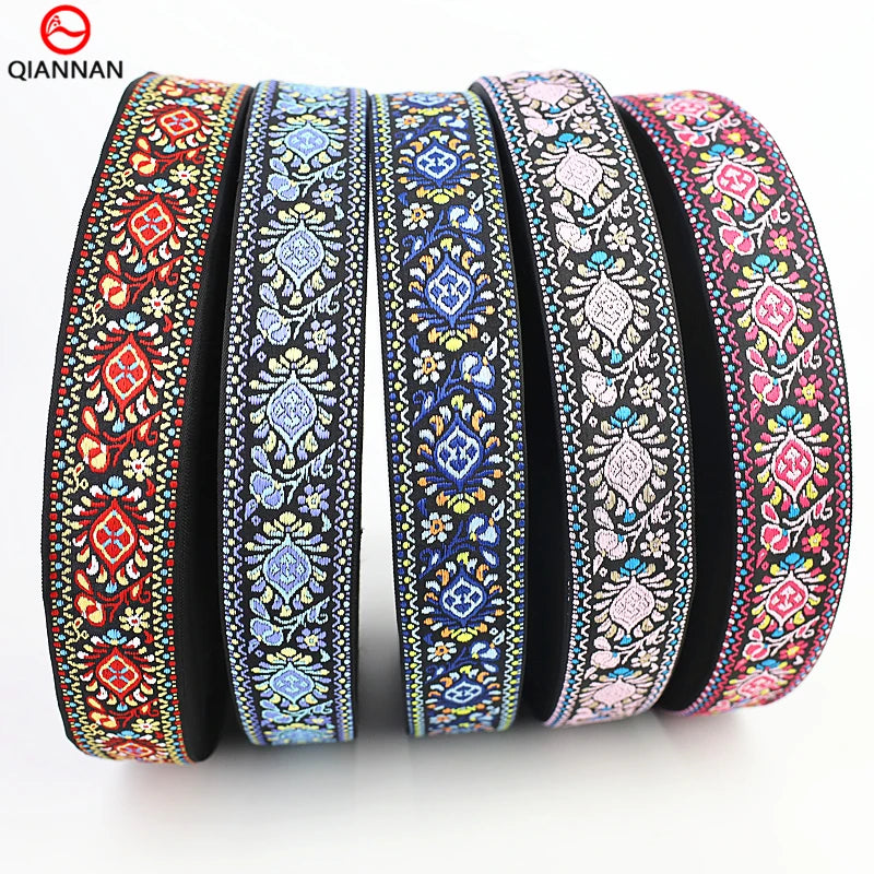 Wholesale 50mm 1mm Ethnic Style Jacquard Webbing 100% Polyester High Tenacity Fashion Ribbon Bag Strap Musical Instrument Strap
