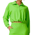 Women's Lightweight 1/4 Zipper Thermal Fitness Jacket Quick Dry Soft and Loose for Active Sports