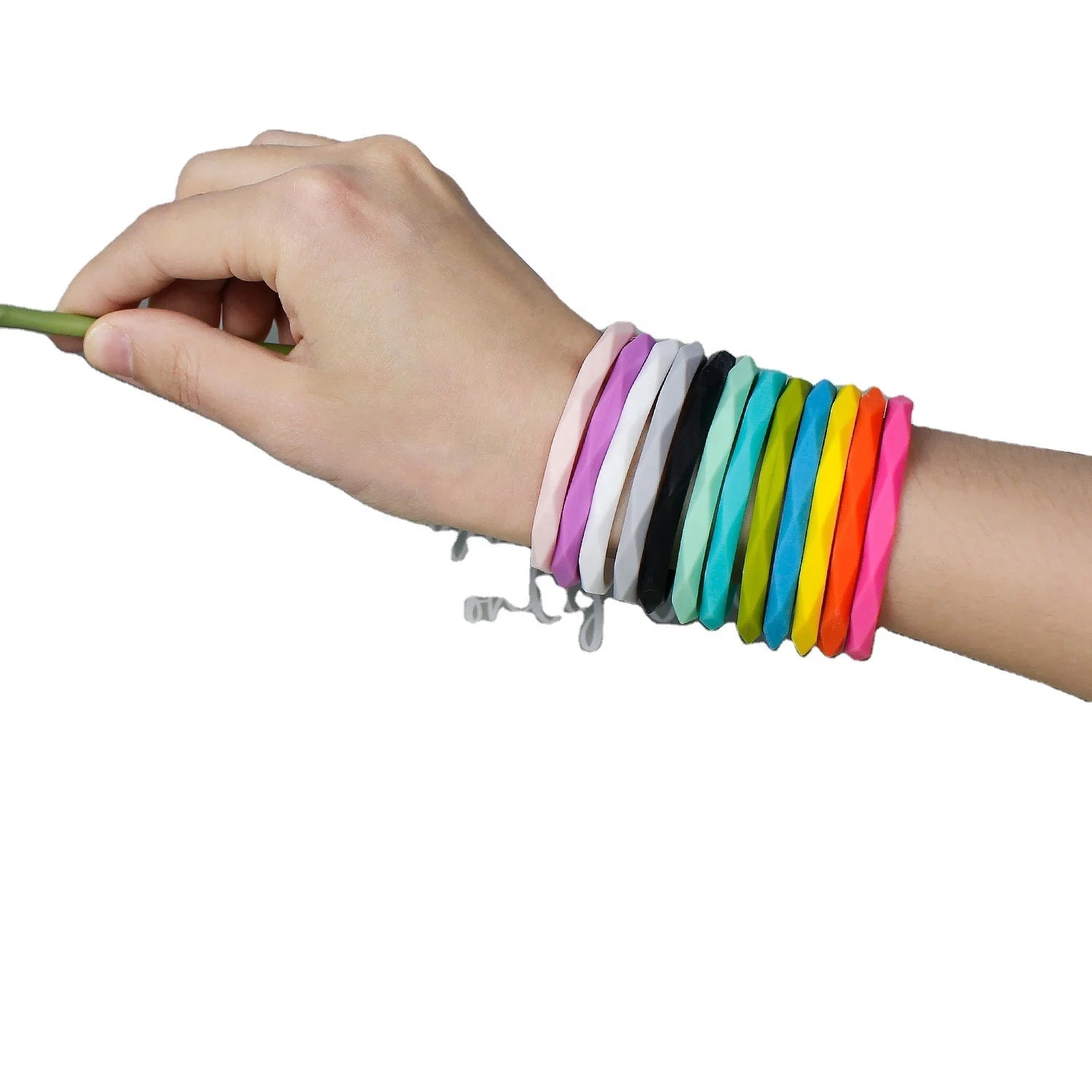 2025 New Stackable Collection Silicone Rubber Wrist Rhombic Diamond Bracelet Bangle for Women Bracelets
