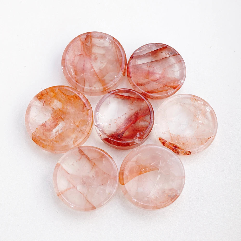 Healing Pretty Crystal Craft Fire Quartz Bowl Warm Energy Natural Crystal for Gift