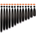 Best 12 to 36 Inches Natural Black Ombre Blonde Color High Resistant Fiber Bone Straight Synthetic Hair Bundles with Closure