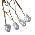 Freshwater Pearl 925 Sterling Silver Gold Plated Pearl Necklace Baroque Cheap Gold Link Chain Princess Necklace