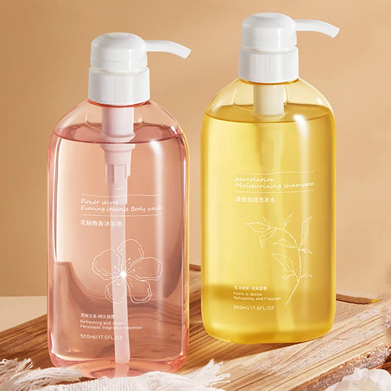 Customize Printing 200ml 300ml 350ml 500ml PET Clear Plastic Cosmetic Bottle Shampoo Bottle With Lotion Pump Hand Wash Package