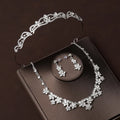 Bride's Headdress Headband Wedding Dress Crown Princess Snowflake Necklace Earrings 3-piece Set