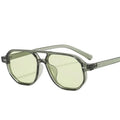 2025 Custom Logo Fashion Retro Clear Ocean Lens Polygon Rivets Sun Glasses UV400 Double Bridges Pilot Sunglasses Men Women