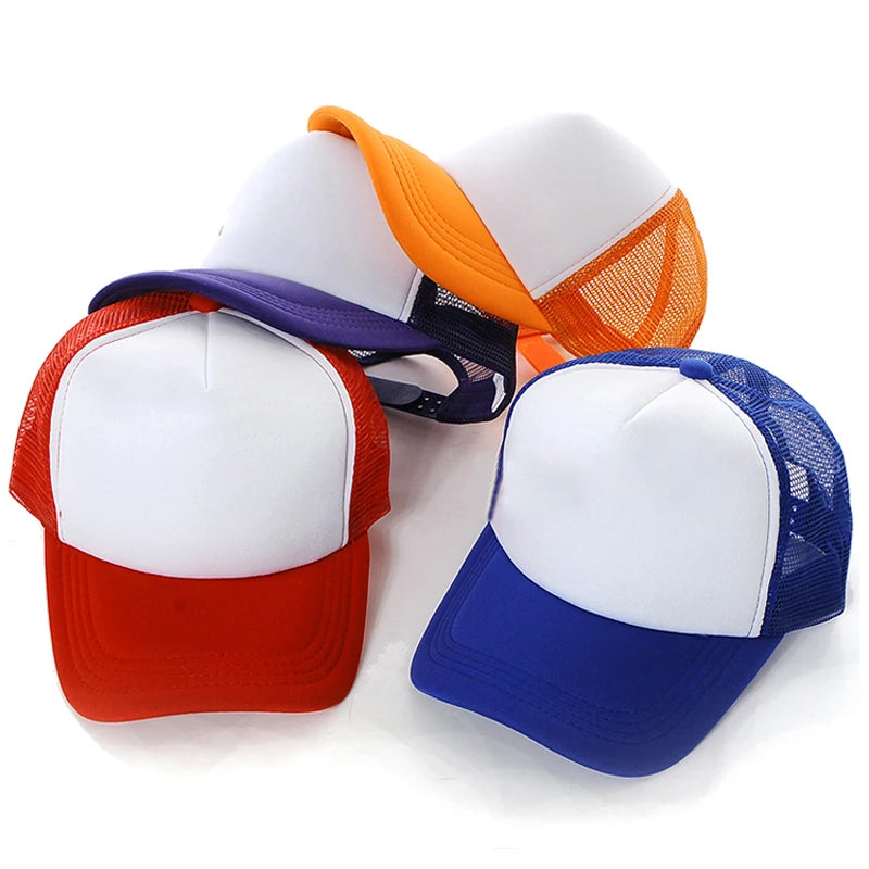 Custom 5-Panel Mesh Foam Trucker Hat 3D Embroidery Waterproof Breathable Polyester Sports Cap for Outdoor Activities Image