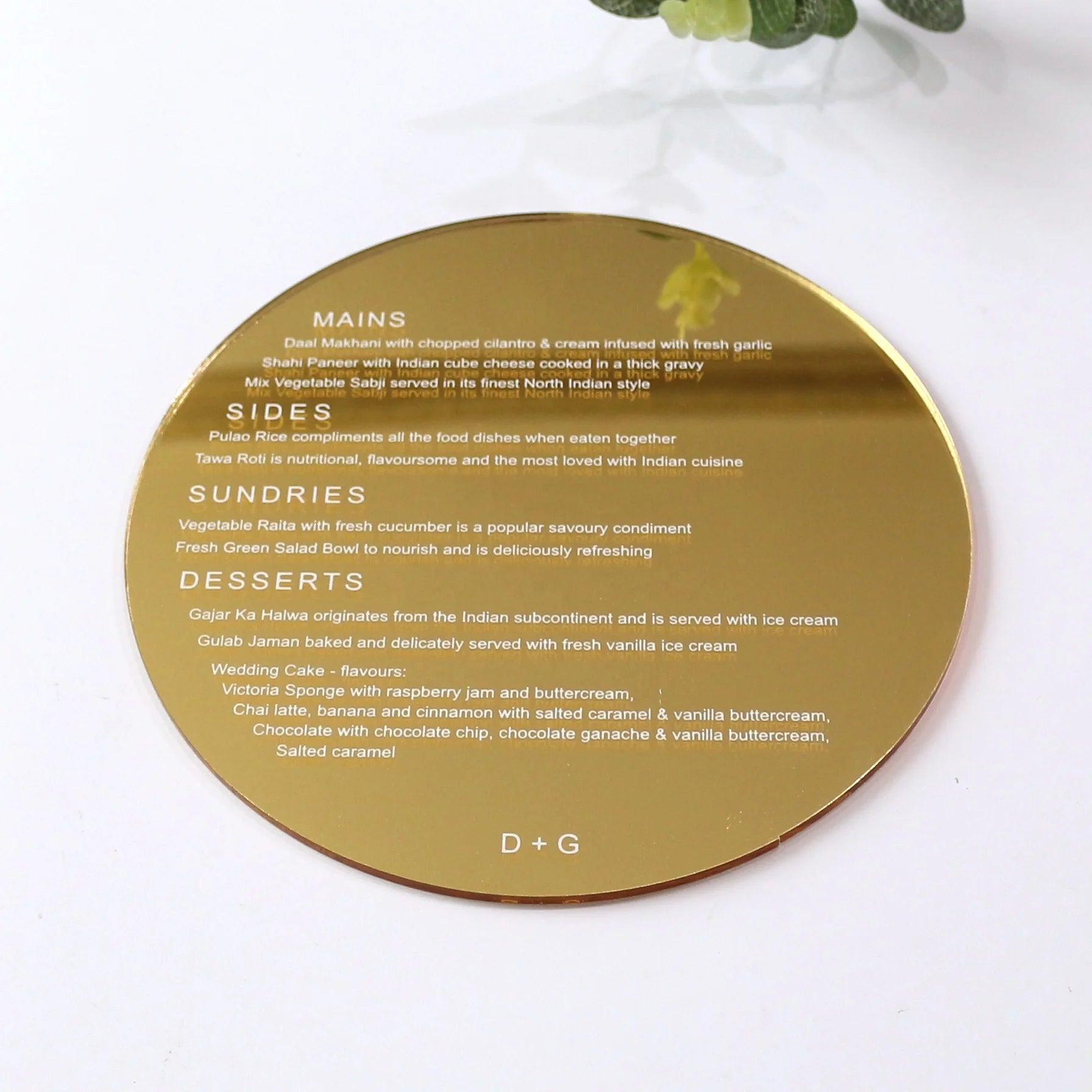 Custom Round Shape Personalize Laser Cut Wedding Invitations Bronzing Gold Mirror Acrylic Thank You Card