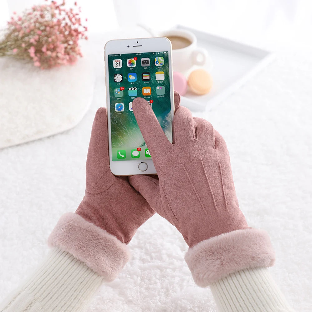 Fancy Winter Touch Screen Thicken Fleece Women Gloves