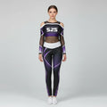 Wholesale Custom Female Cheerleading Uniform Set Printed Polyester and Spandex Top with Rhinestones OEM Design Leggings