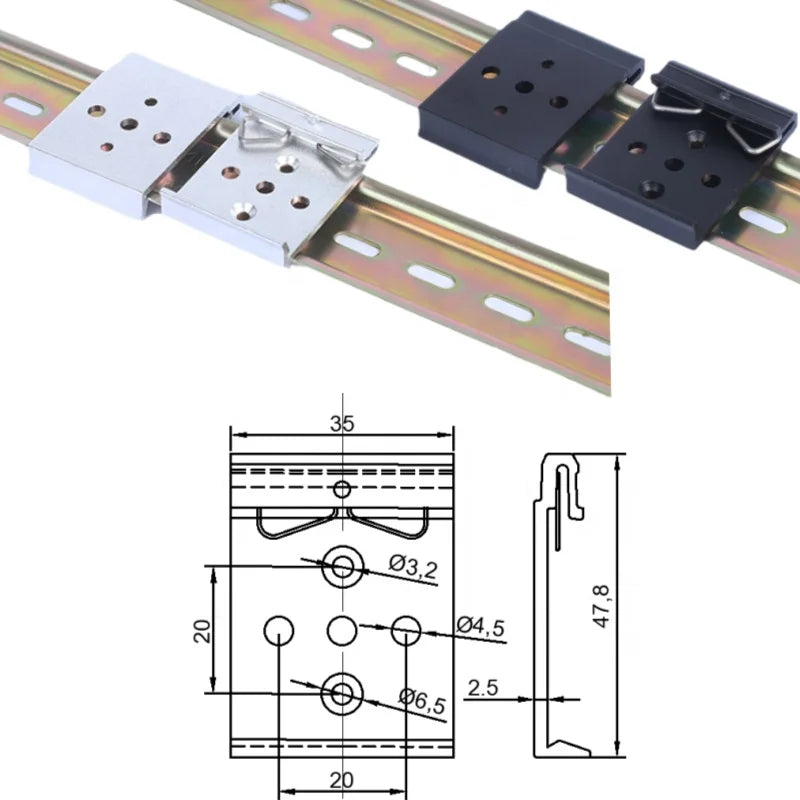 35mm DIN Rail Clip Snap Hook Type Installation for Secure Solid-state Relay Holder