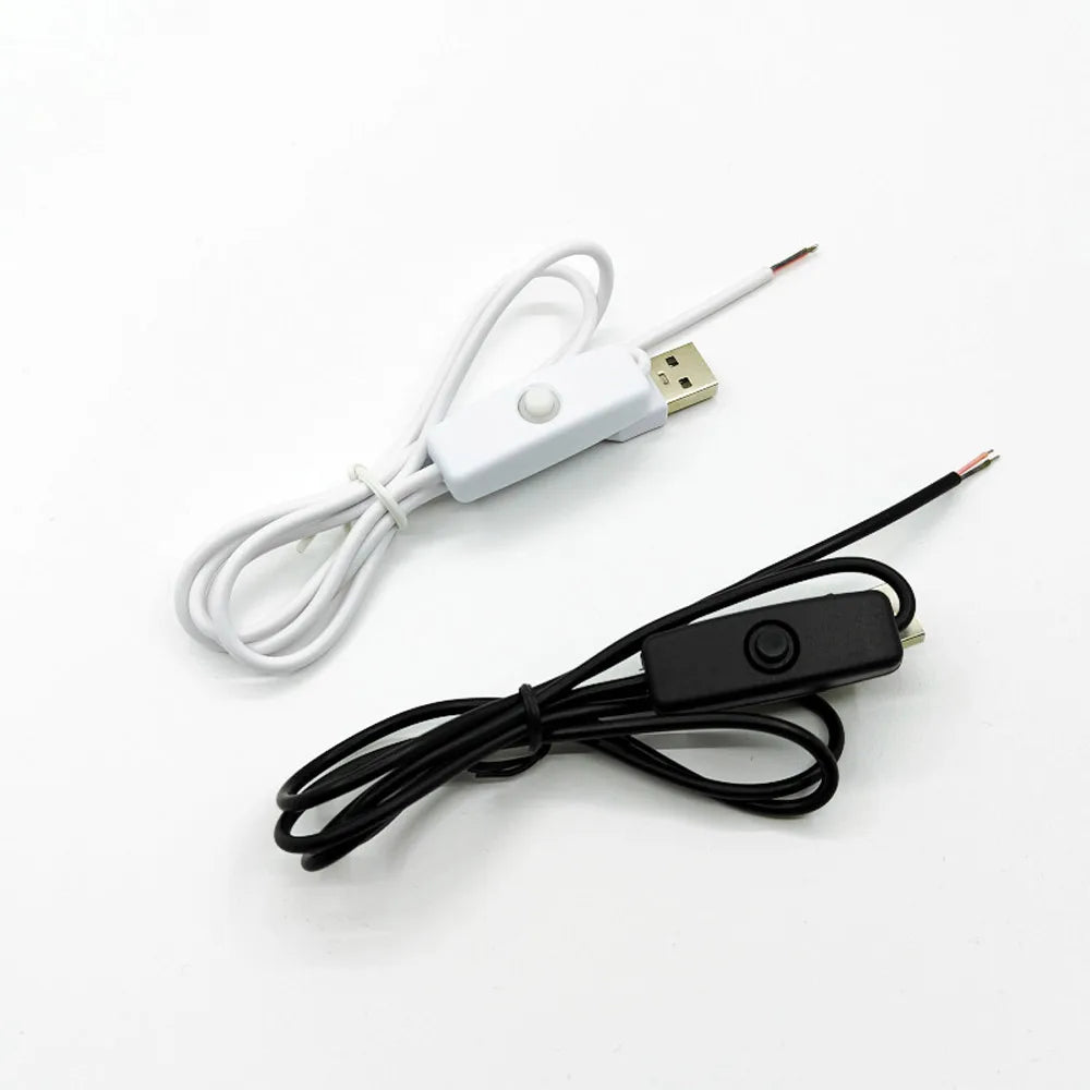 1m 1.5m 2464-24AWG 501 White Black USB 3D Night Light USB Switch Power Cable