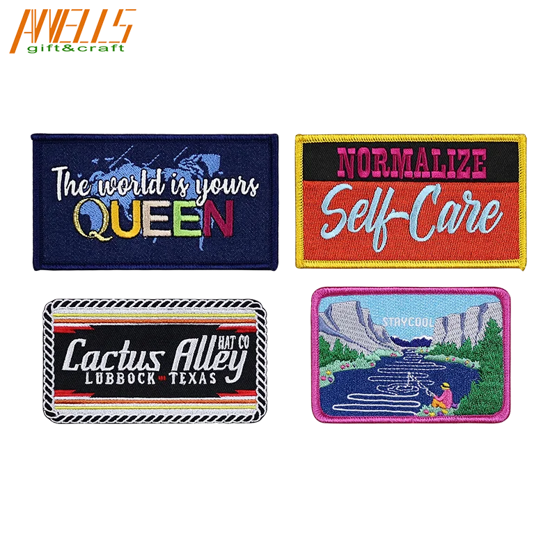 Custom Brand Minimum Order Sew-On Iron-On Hook Loop Stick-On Fashion Rescue Teams Embroidered Logo Twill Alphabet Flower