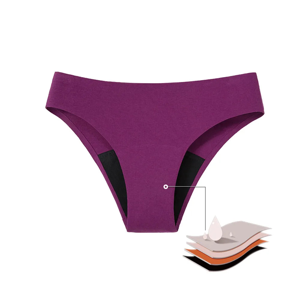 Factory Supply Organic Cotton Women Menstrual Period Panties Teen Period Underwear Seamless Flow High Absorbency Briefs