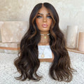Health Girls Hair Brown Color Balayage Body Wave Bleach Knots Free One Donor Hair Invisible Lace Front Wigs