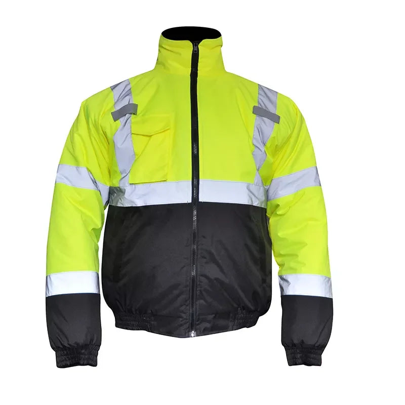 Reflective security Jacket Safety Work Yellow Jackets for Men Custom Designs Safety waterproof security reflective Winter jacket