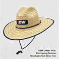 Custom Logo Natural Straw Hat Wide Brim UV Protected Outdoor Sun Hat for Men Women Fishing Beach Surfing Lifeguard Summer Hat