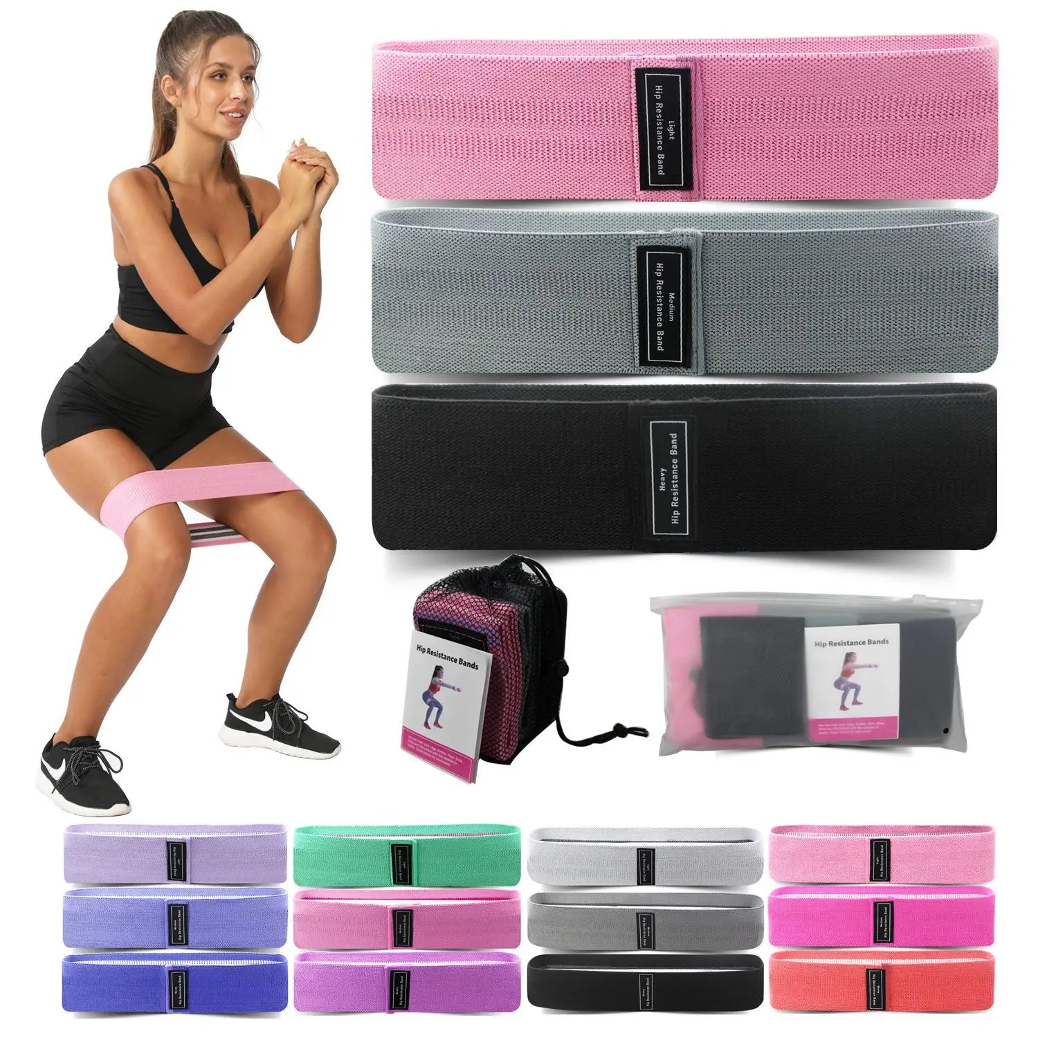 Factory Hot Sale Custom Printed Anti Slip Yoga Gym Home Stretch Elastic Band Resistance Hip Band