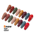JTING New Design Christmas Resin Nail Art Autumn Winter Style No Wipe Snow Top Coat Uv Gel Nail Polish OEM Customize Bottle
