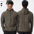 Hot Selling XXL Men's Half-Zipper Hoodie Quick Dry Lightweight Polyester Activewear Long Sleeve Running Jacket Windproof Printed