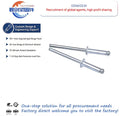 Open-End Blind Rivets Aluminum with Break Pull Mandrel Round Head Grade CLASS 4 1/4 in Diameter Bright Finish