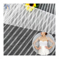 Premium White Wedding Tulle Polyester Spandex Stripe Tulle Mesh Pleated Plisse Stretch Fabric