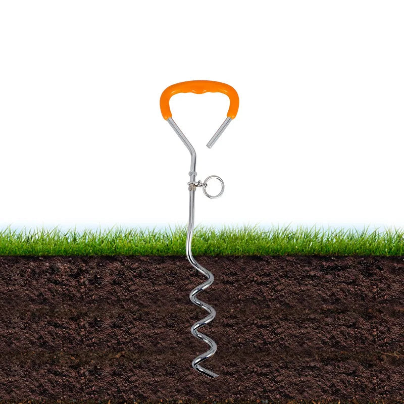 Durable Metal Dog Stake with Reflective Cable Outdoor Yard and Camping Solid Pattern Colorful Decoration for Walking Cats